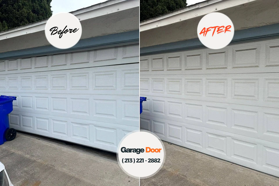 Before and after: garage door repair Weston, FL